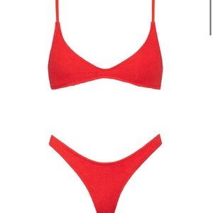 Triangl swimsuit, Maia cerise terry S top M bottom
